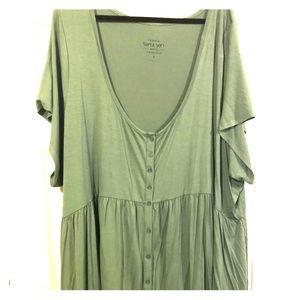 NWOT Torrid Botanical Green Babydoll Top size 6